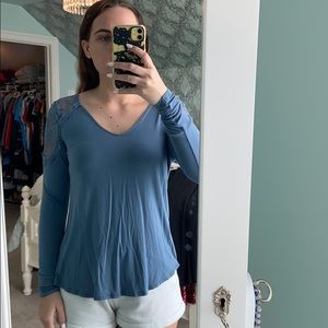 Blue shirt with details